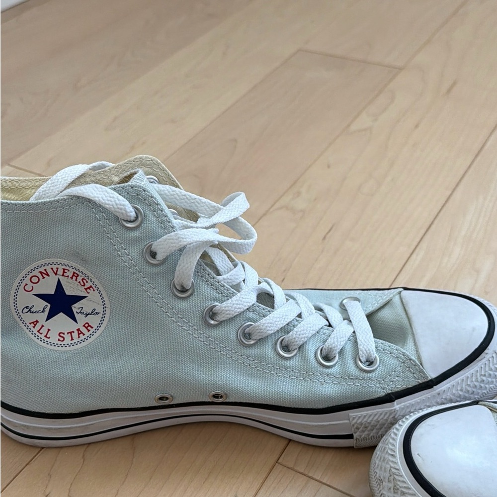 Converse High Top Sneakers - Mint Green & White - Picture 6 of 9